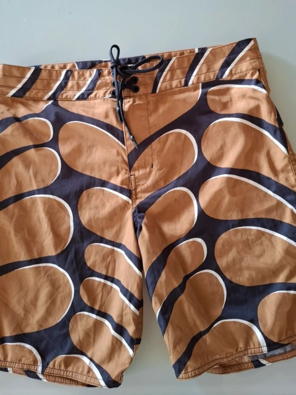 Abstract Print Board Shorts Brown & Black Size M / Waist 30